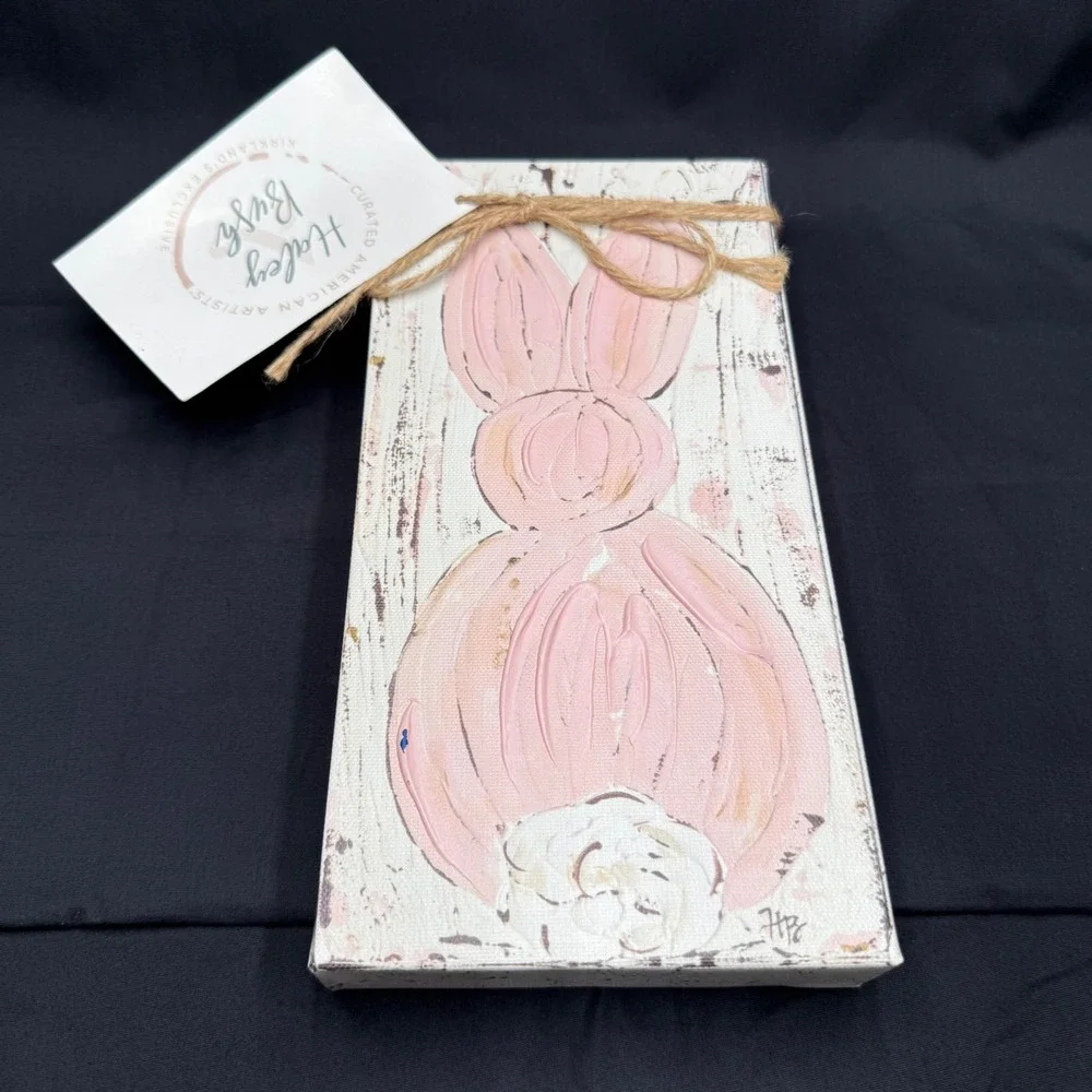 Haley Bush Kirkland Exclusive Pink Bunny Canvas Wall Art Curated American Artist